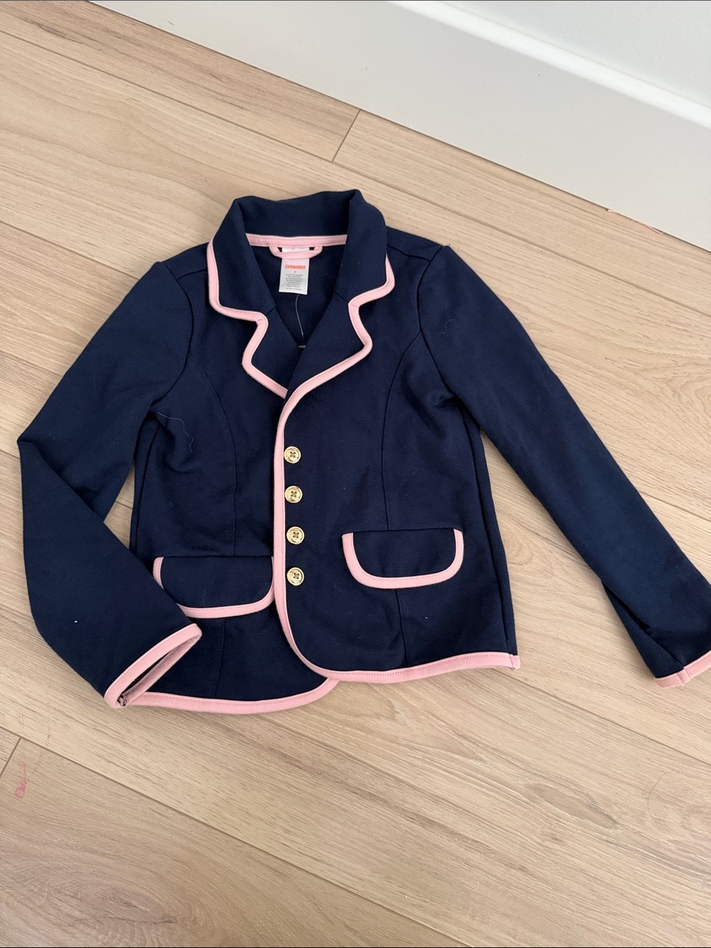 Gymboree Navy Blazer with Pink Trim and Gold Buttons